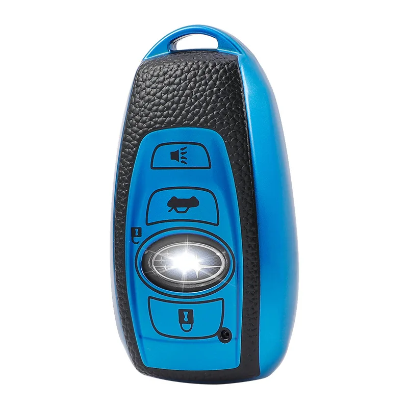Leather Key Case Fob For Subaru Legacy Impreza Forester XV BRZ WRX Levorg Keyless Remote Key Cover Shell 2017 2018 2019