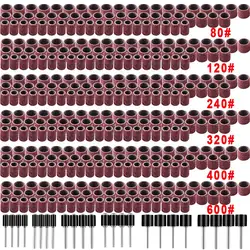384Pcs Drum Sander ,360Pcs Nail Sanding Band Sleeves 80 120 240 320 400 600 Grit ,24 Pcs Drum Mandrels for Dremel Rotary Tool