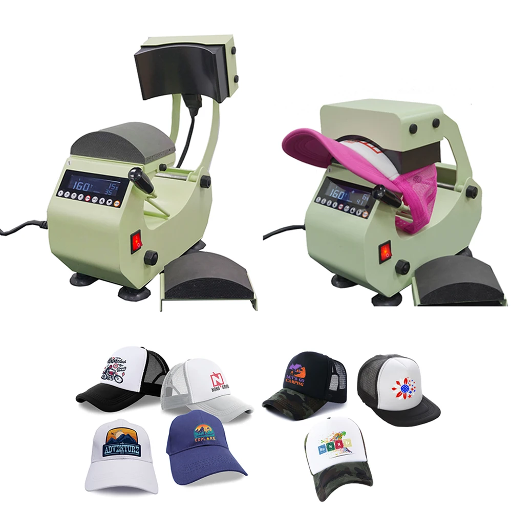 

2 in 1 Automatic Cap Hat Heat Press Machine with 2pcs Interchangeable Platens (Kids & Adult) for Hats Caps DIY Transfer Printing