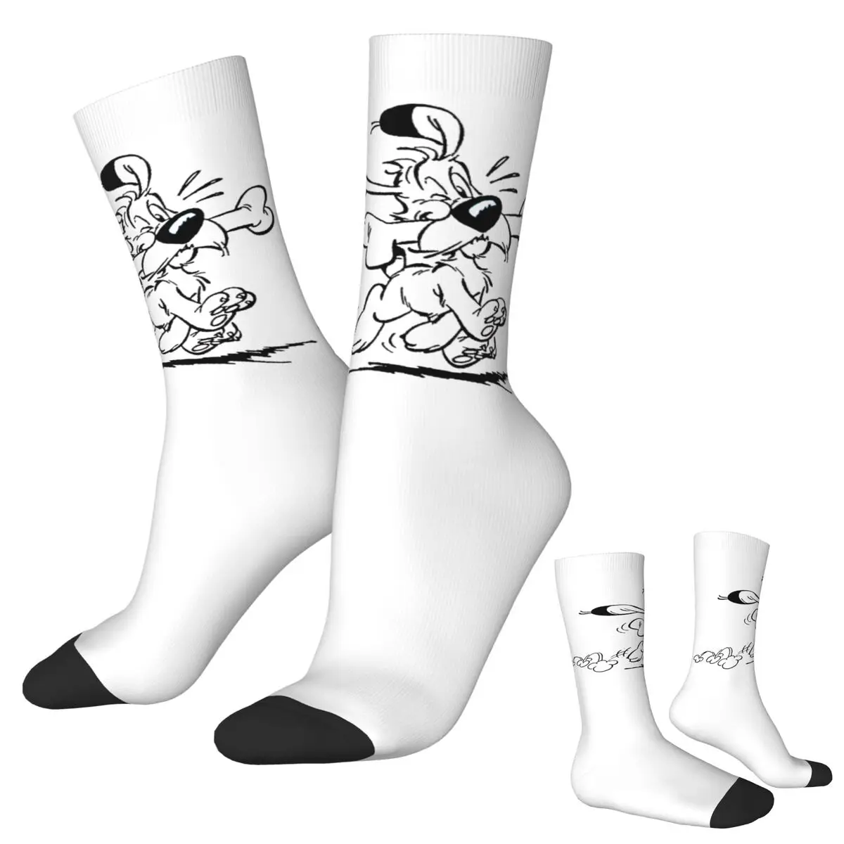 Asterix And Obelix Dogmatix Ideafix Obelix Dog Socks Harajuku Sweat Absorbing Stockings All Season Long Socks Accessories