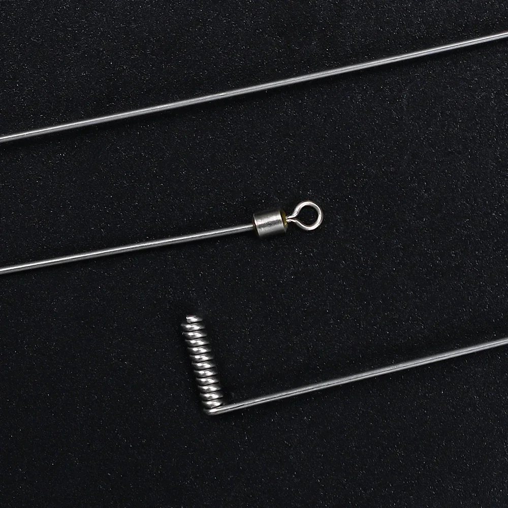 8 Uds conector tipo L aparejos de pesca barril giratorio Snap pesca giratorios gancho dividido cuerda de alambre gancho tubo de acero inoxidable - imagen 3