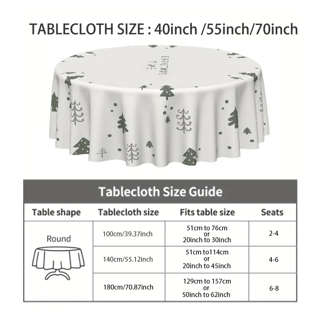 JIT 1PC Christmas theme Christmas tree, snowflake and other Christmas elements printed tablecloth