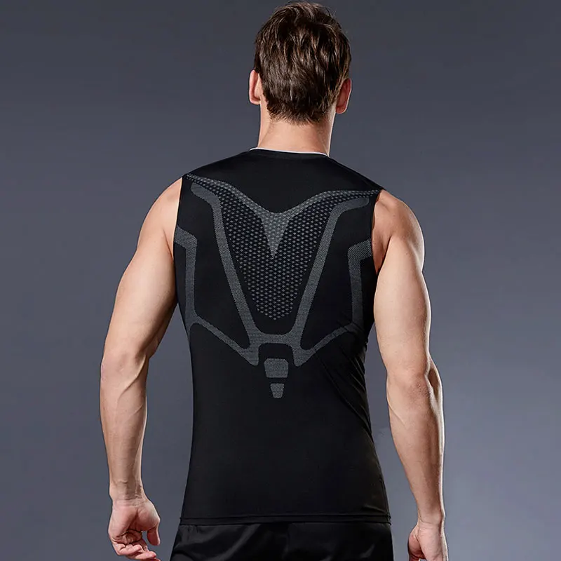 Eng anliegendes Kompressionsshirt für Herren, atmungsaktiv, schnell trocknend, Sport-Workout-Kleidung, T-Shirt für Basketball-Training, Laufen – Detail 3