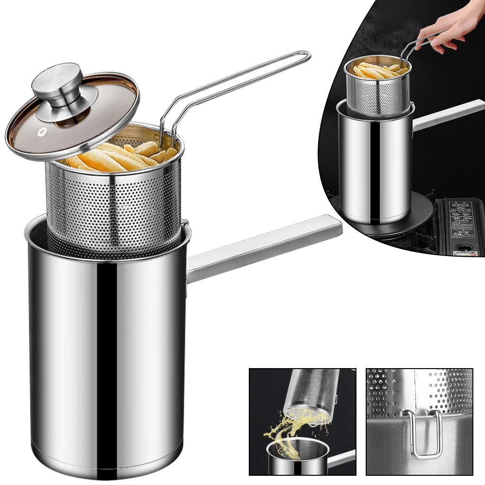 

Fryer Tool Cooking Basket Kitchen Tools Chicken Fried Food Strainer Foldable Thickeded Deep Fryer 304 Stainless Steel Fryer
