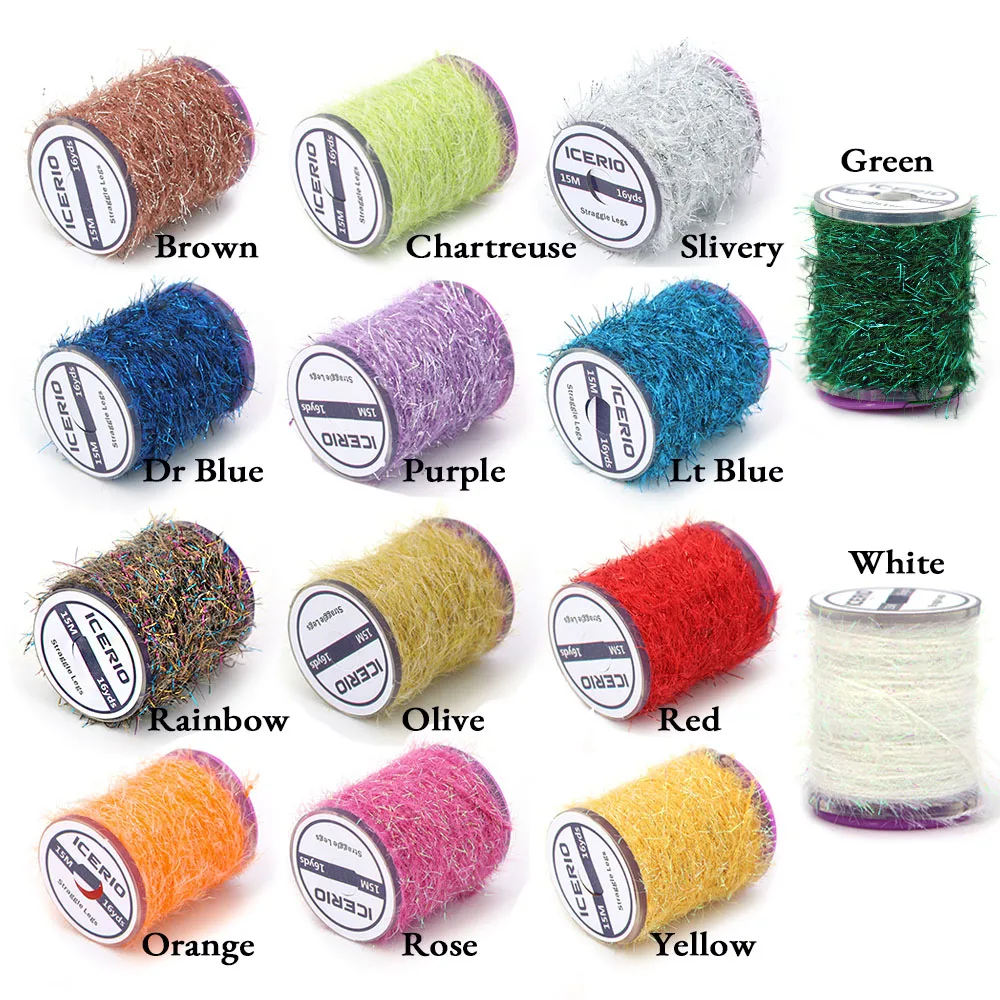 1/14Spools Erstellen Sie Bessere Beine! Straggle Legs Fliegenbinde-Material für Realistische Insekten-/Nymphen-Imitation, Ultrafeiner Kern, 14 Farben – Detail 3