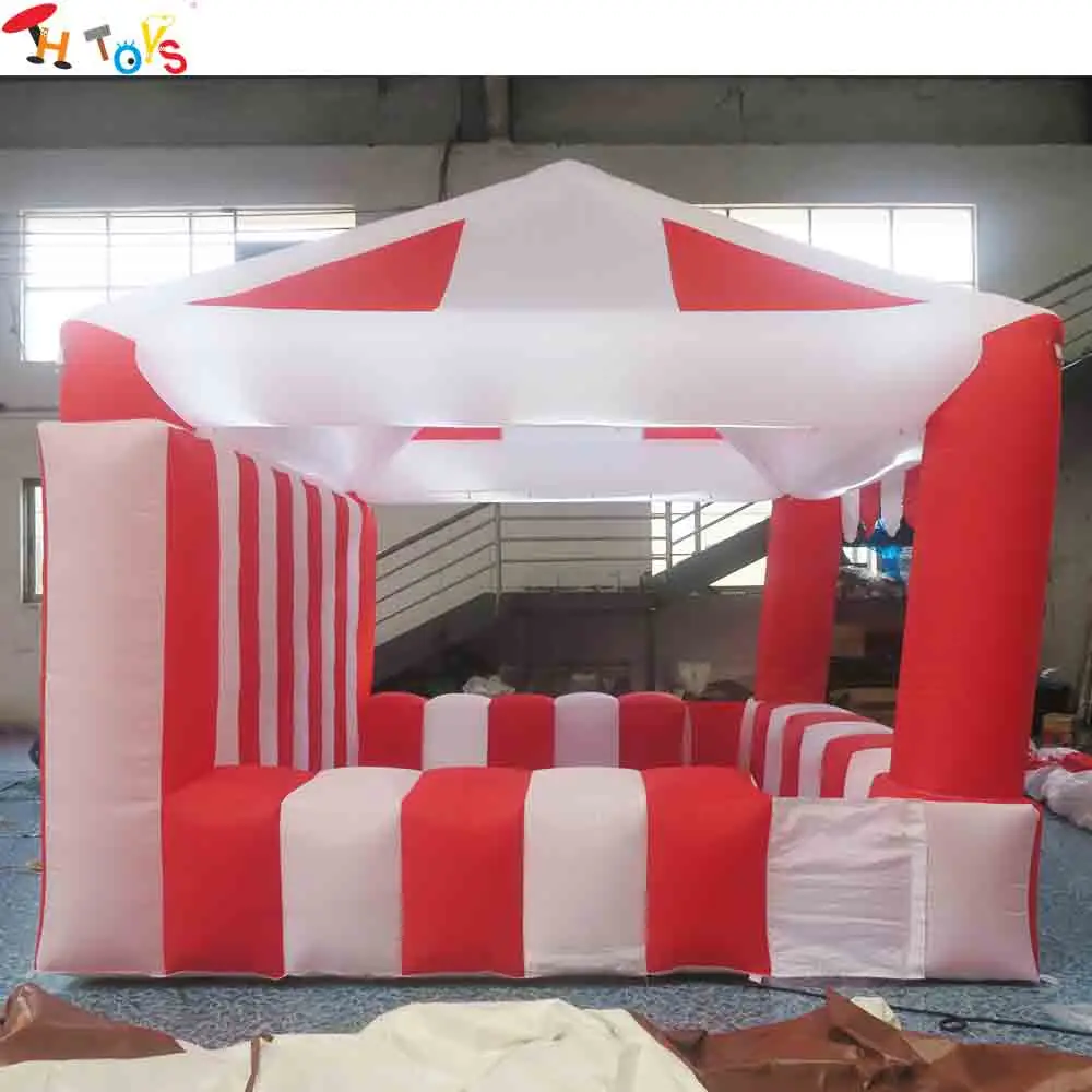 Red and White Inflatable Booth Tent for Snack Drinking Blow Up Ticket Bar