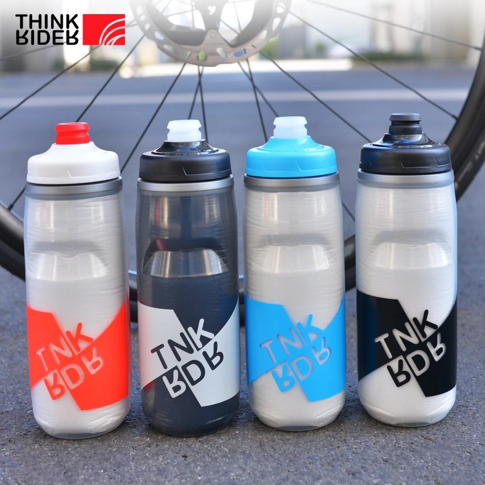 ThinkRider Insulated Cold Cycling Water Bottle Portable 620ml/21oz MTB Bottle Ultralight Dustproof Sports Bottle