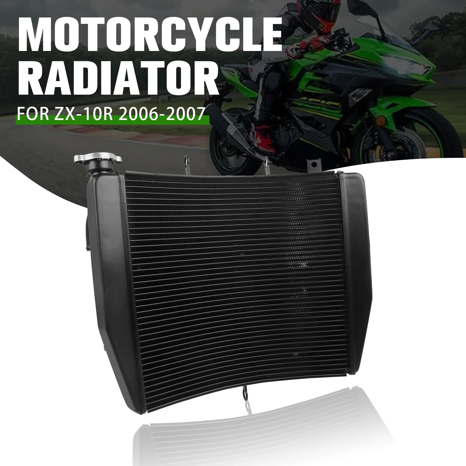 For Kawasaki NINJA ZX-10R ZX10R ZX 10R ZX1000 2006 2007 Motorcycle Aluminium Engine Radiator Cooler Cooling System Water Tank