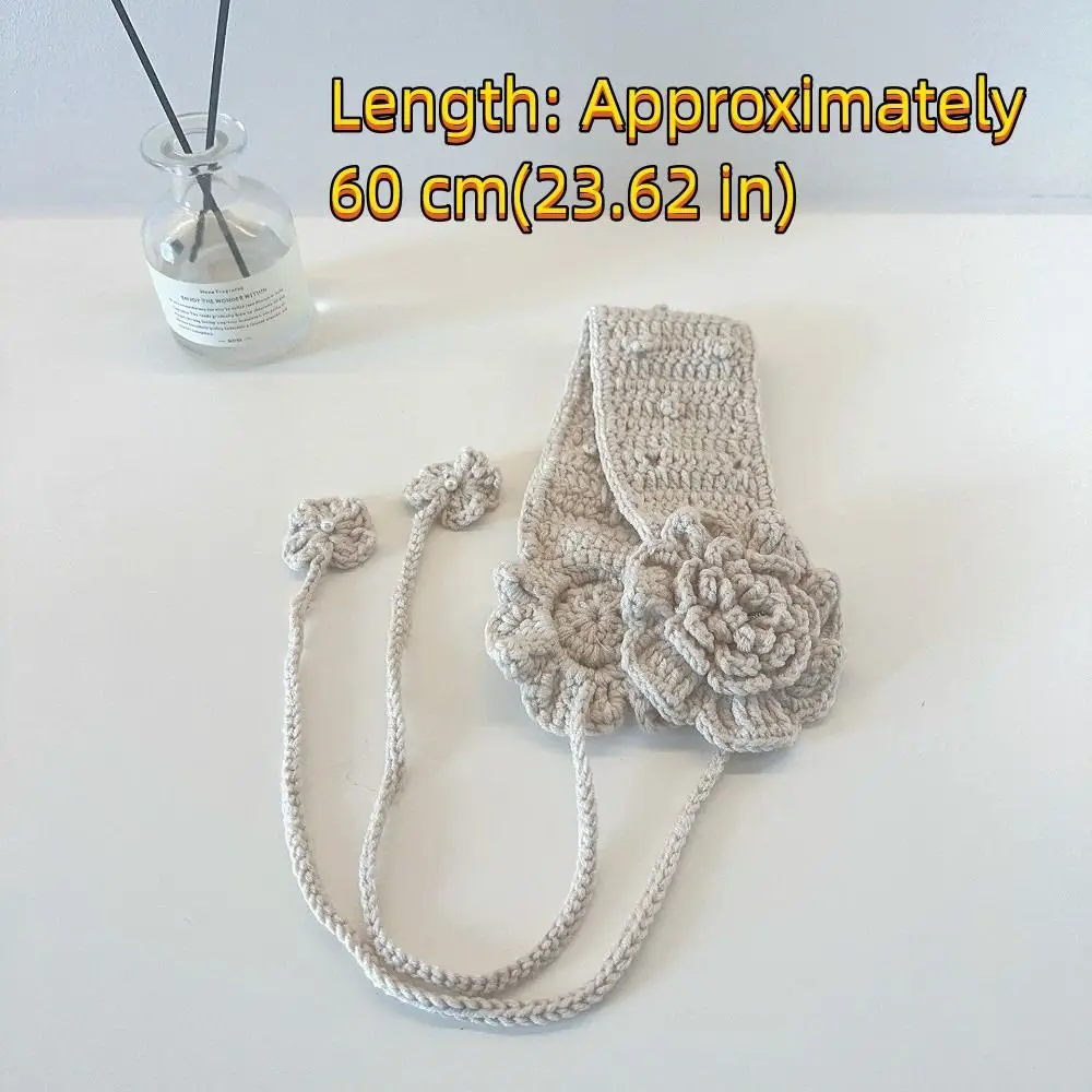 Fashion Japanese Knitted Ear Muffs Handmade Flower with Adjustable Strap Warm Earmuffs Ear Protection Ear Covers Autumn Winter