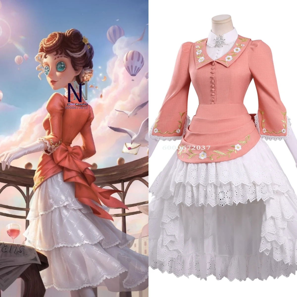 Hot Game Identity V Barmaid  Cosplay Costume Anime Demi Bourbon Role Playing Pink Uniform Dress Outfit for Women Adult Comic Con