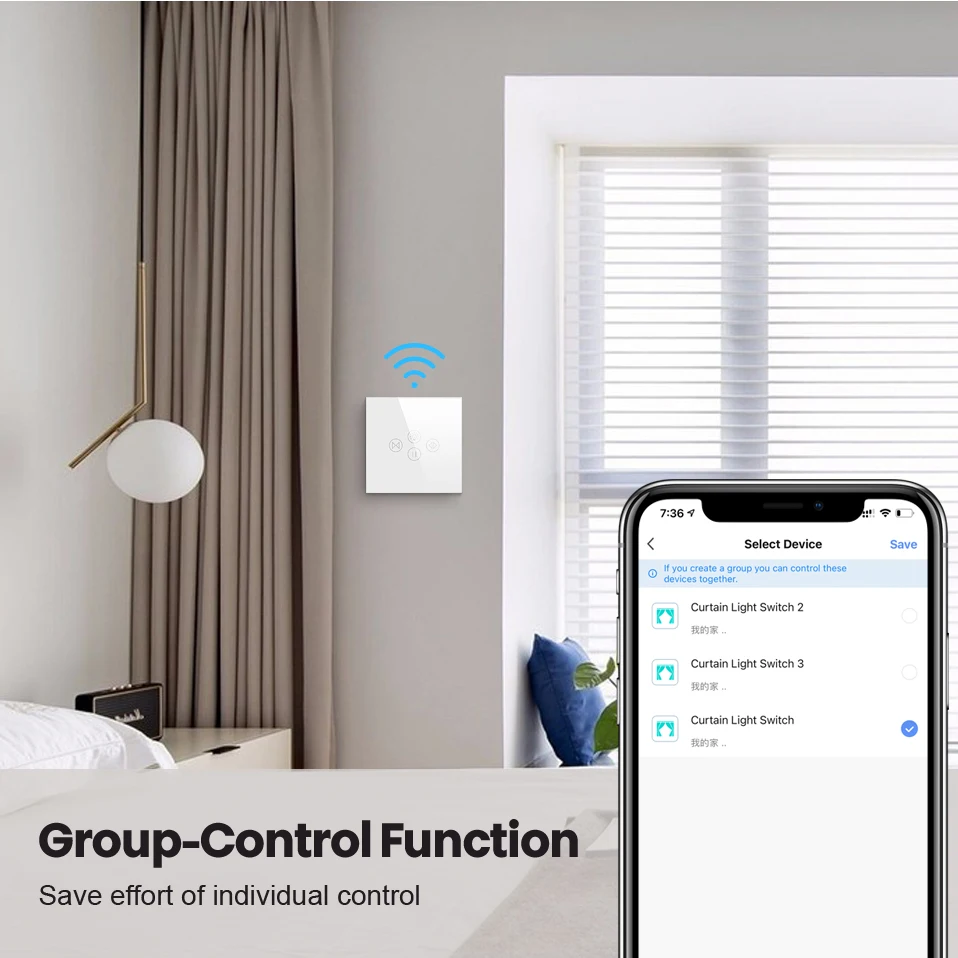 AVATTO Tuya Smart Life WiFi Curtain Blinds Switch Roller Shutters Motor Switch APP Remote Control Work for Alexa Google Home