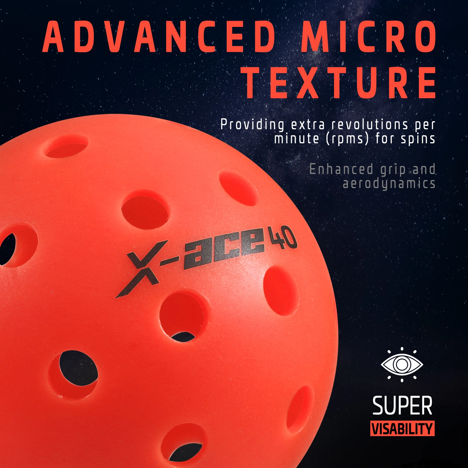 AMA Sport X-ACE Pickleballs - 40 Hole Outdoor Pickleball Balls- Crack-Resistant ONE Piece Balls - 100% POP-Red - Image 5