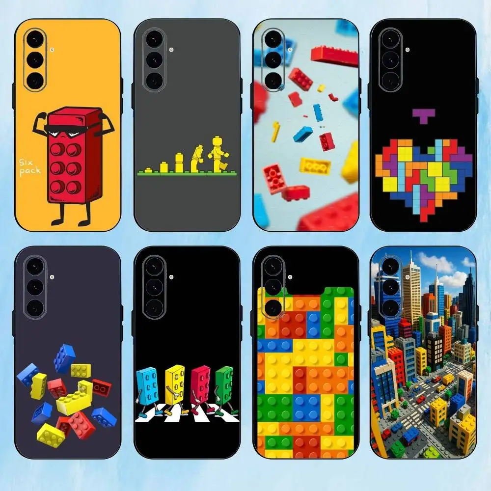 

B-Bricks B-Block puzzle Phone Case For Samsung Galaxy A73,A72,A71,A70,A53,A52,A51,Others Soft Black Cover