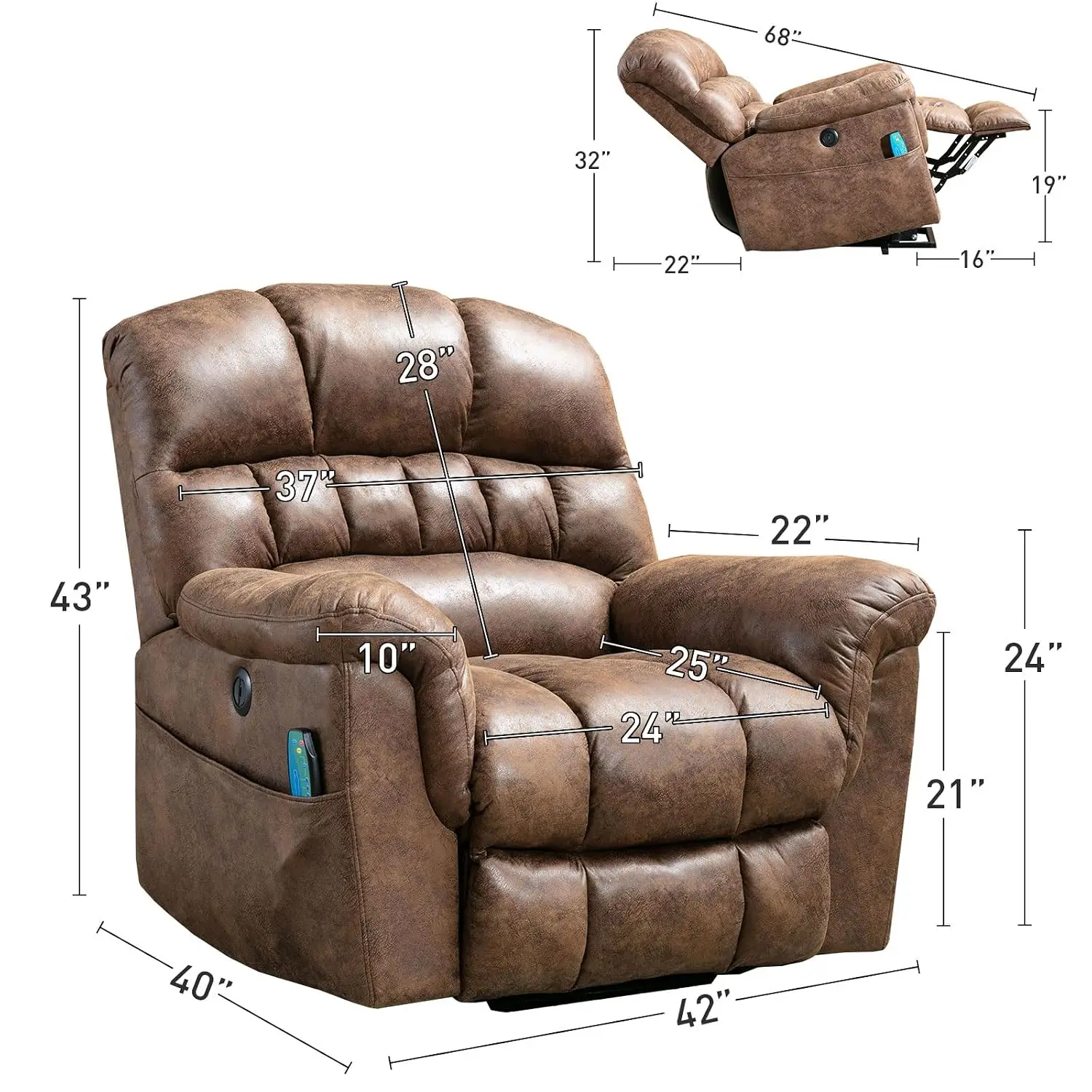 Power Lift Chairs Recliner with Massage and Heating for Elderly, Customized
