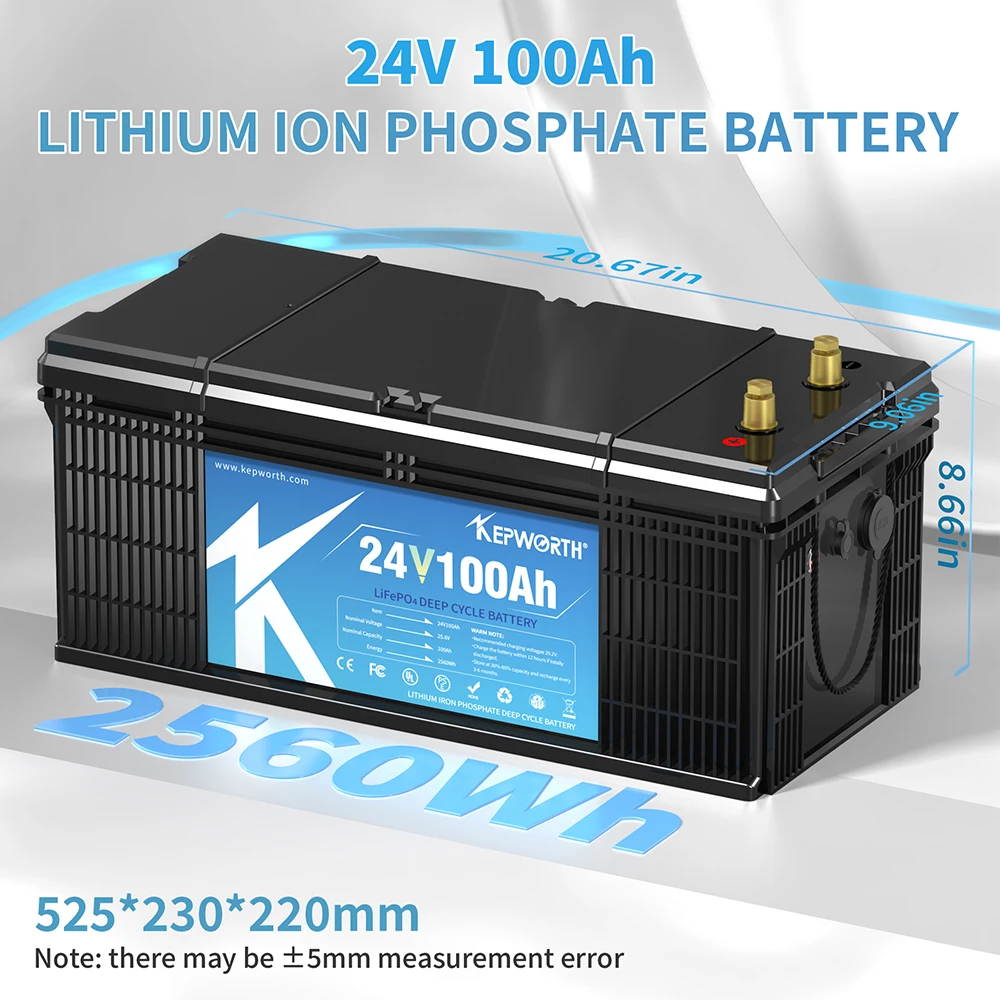 12V 24V 100Ah Lithium Iron Phosphate Battery Upgraded BMS 6000 Cycles For RV Campers Golf Cart Off-Road Off-Grid Solar Wind