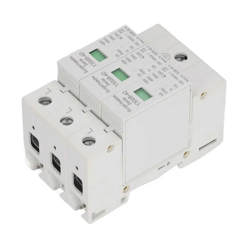 

Din Rail 3P Surge Protective Device 40KA 420V House Protector Din Rail Arrester House Use