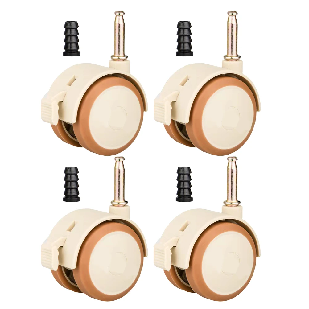

4 Pcs Crib Casters Wheels Dining Room Chair Furniture Brake Grip Bed Frame Desktop