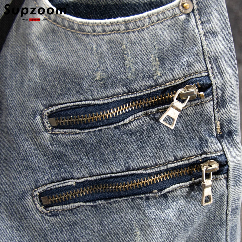 Supzoom 2023 New Arrival Hot Sale Top Fashion Printing Summer Zipper Fly Stonewashed Casual Cotton Jeans Shorts Men