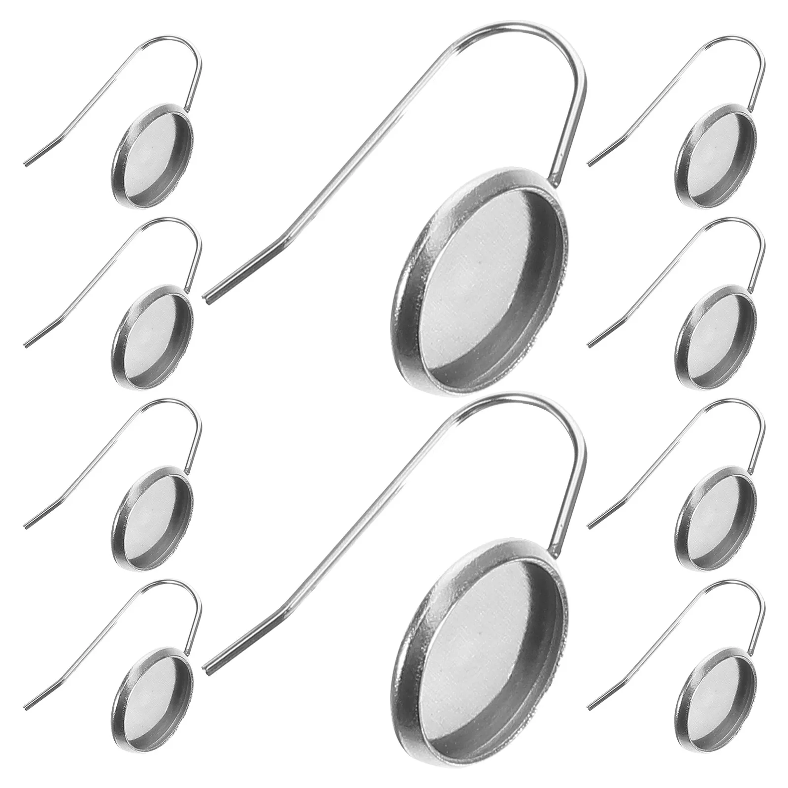 

10pcs Ear Hook Welding Tray Bezel Blank Pendant Blanks Earrings Jewelry Making Accessories Durable Metal Round Disc Design