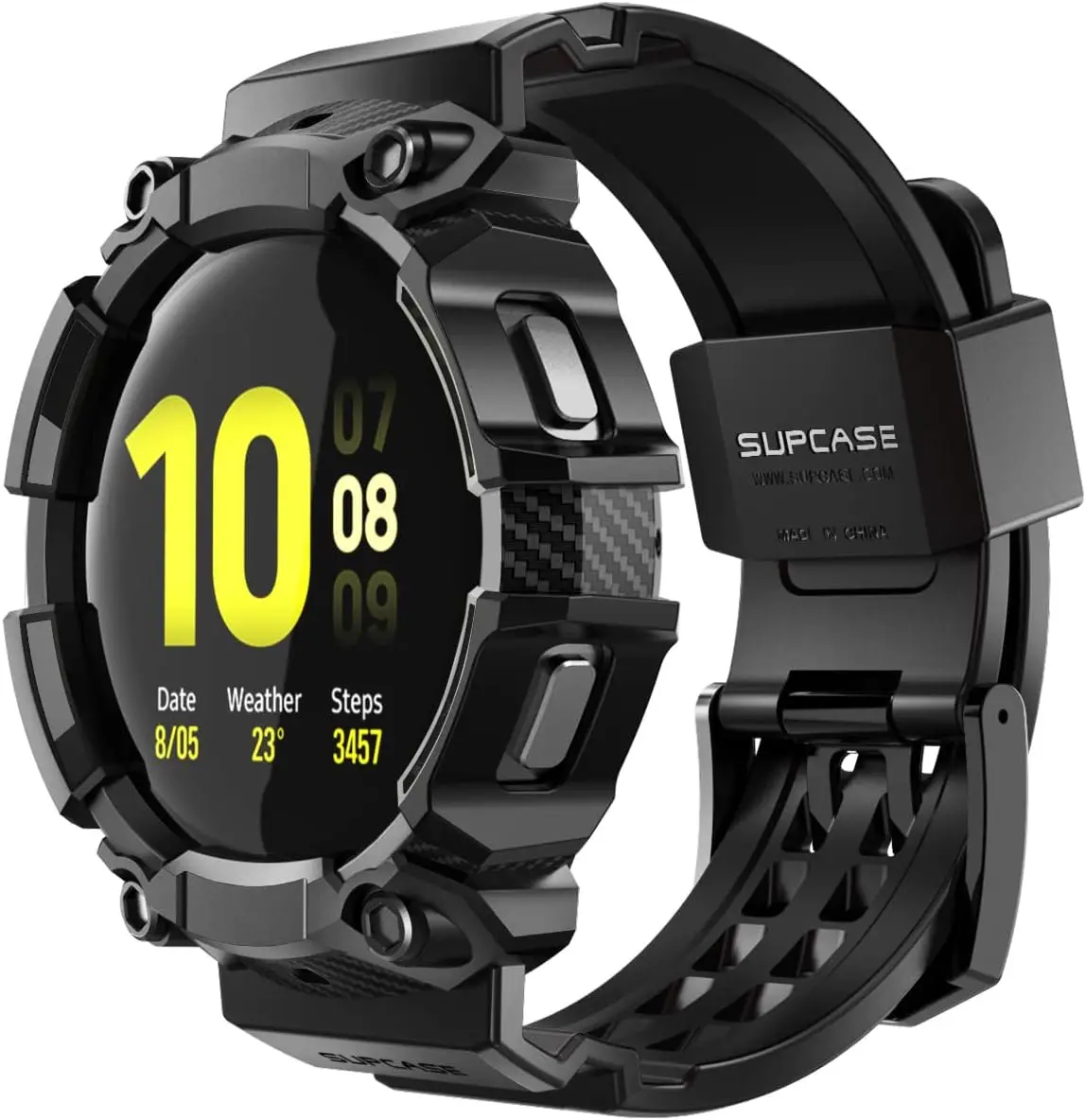 

Прочный защитный чехол с регулируемым ремешком для Samsung Galaxy Watch 6/5/4 44 мм, черный