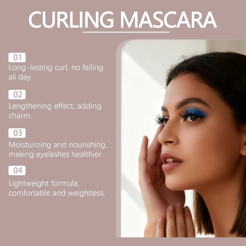 Verlängernde Volumen-Mascara, langlebig, schnell trocknend, verdickend, leicht, wasserfest, wischfest, waschbar, Curling-Mascara