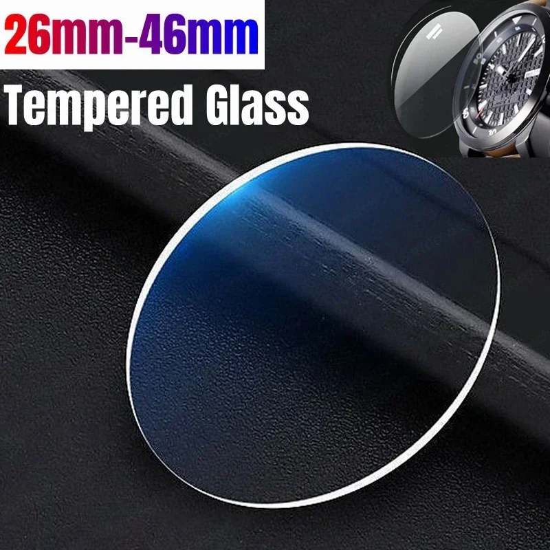 26-46mm Universal Tempered Glass Smartwatch Screen Protector Protective Film 28mm 30mm 32mm 38mm 40mm 41mm 42mm Diameter 2-5PCS