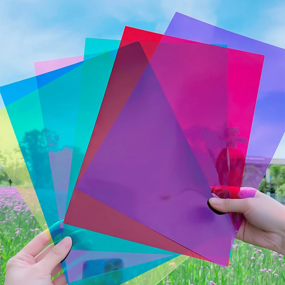 A4 Light Filter Gel Clear Film Multifunction Transparent Color SheetThickness Plastic Hard Sheet School DIY PVC Color Sheet