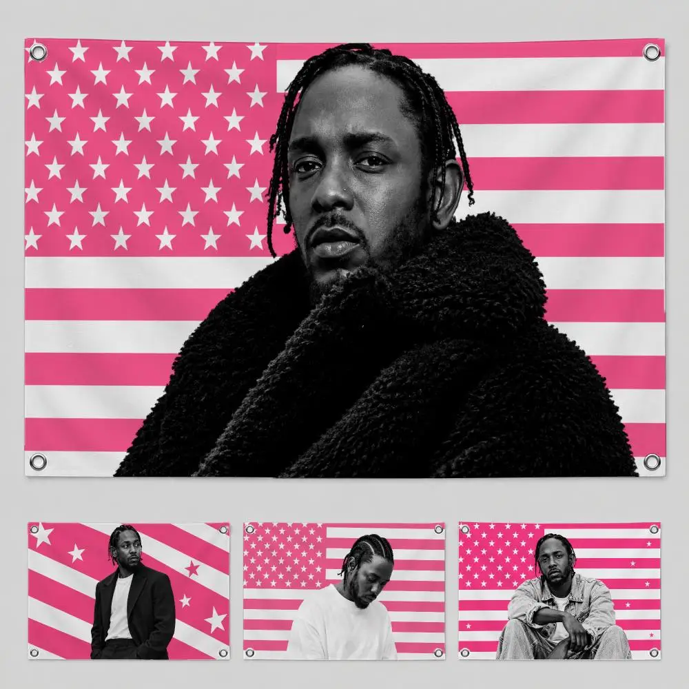 Rapper Kendrick Lamar Flags Yard Garden Decor Banner Indoor Outdoor Wall Hanging Flag Home Patio Wall Art Decoration