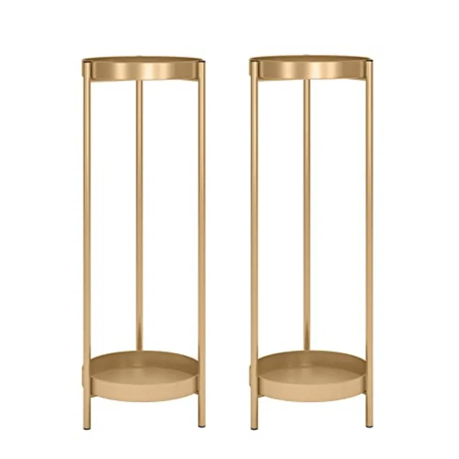 

Двухуровневая металлическая подставка для цветов с 2 съемными держателями для комнатных или уличных растений