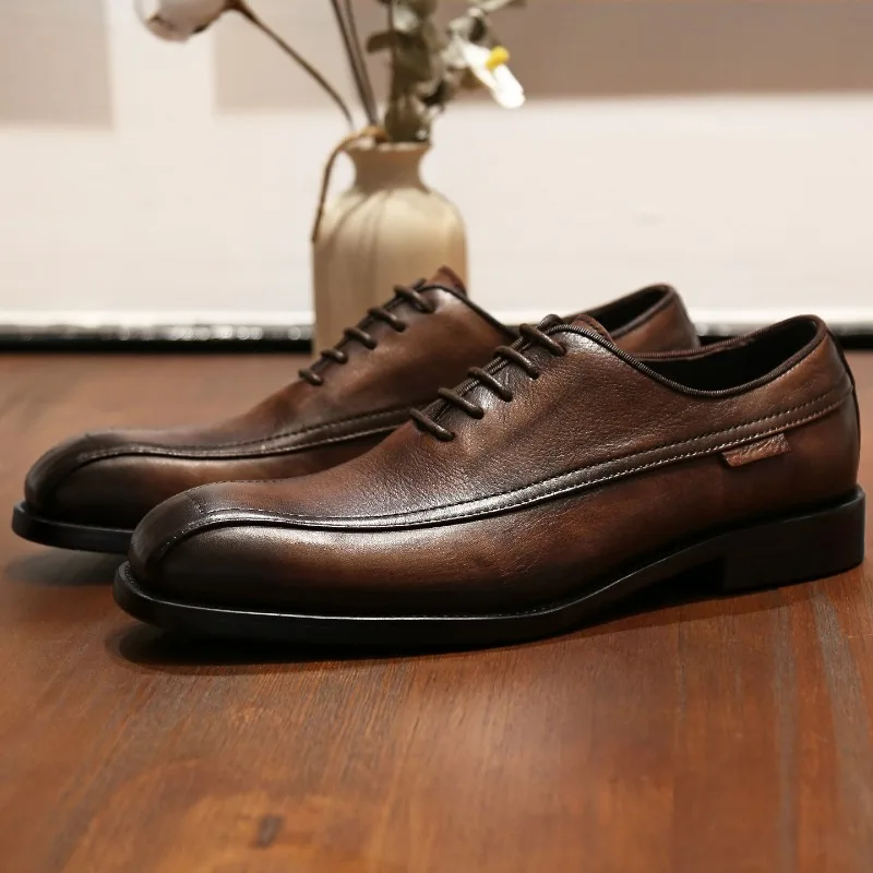 Elegant Mens Wedding Derby Shoes Luxury Handmade Quality Comfortable 2026 Autumn British Style Dress Social Shoes Male Size 44