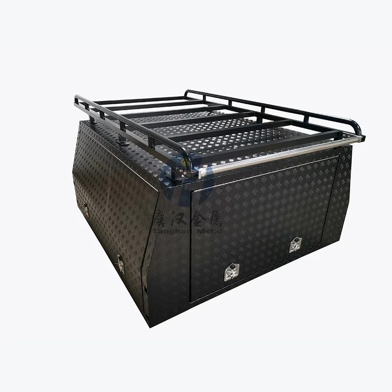 dual/single/extra cab aluminum ute tray and canopy with roof rack and toolbox for pickup truck