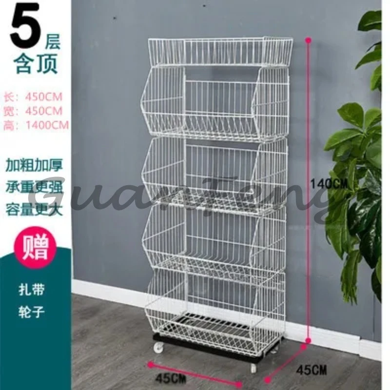 Supermarket shelf mobile snack diagonal basket display rack