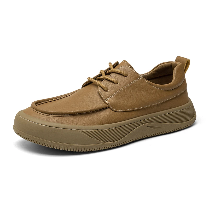 

Men's Spring and Autumn Fashion Versatile Comfortable Outdoor Leather Shoes Motorcycle Thick Bottom Handsome Casual Trendy Shoes