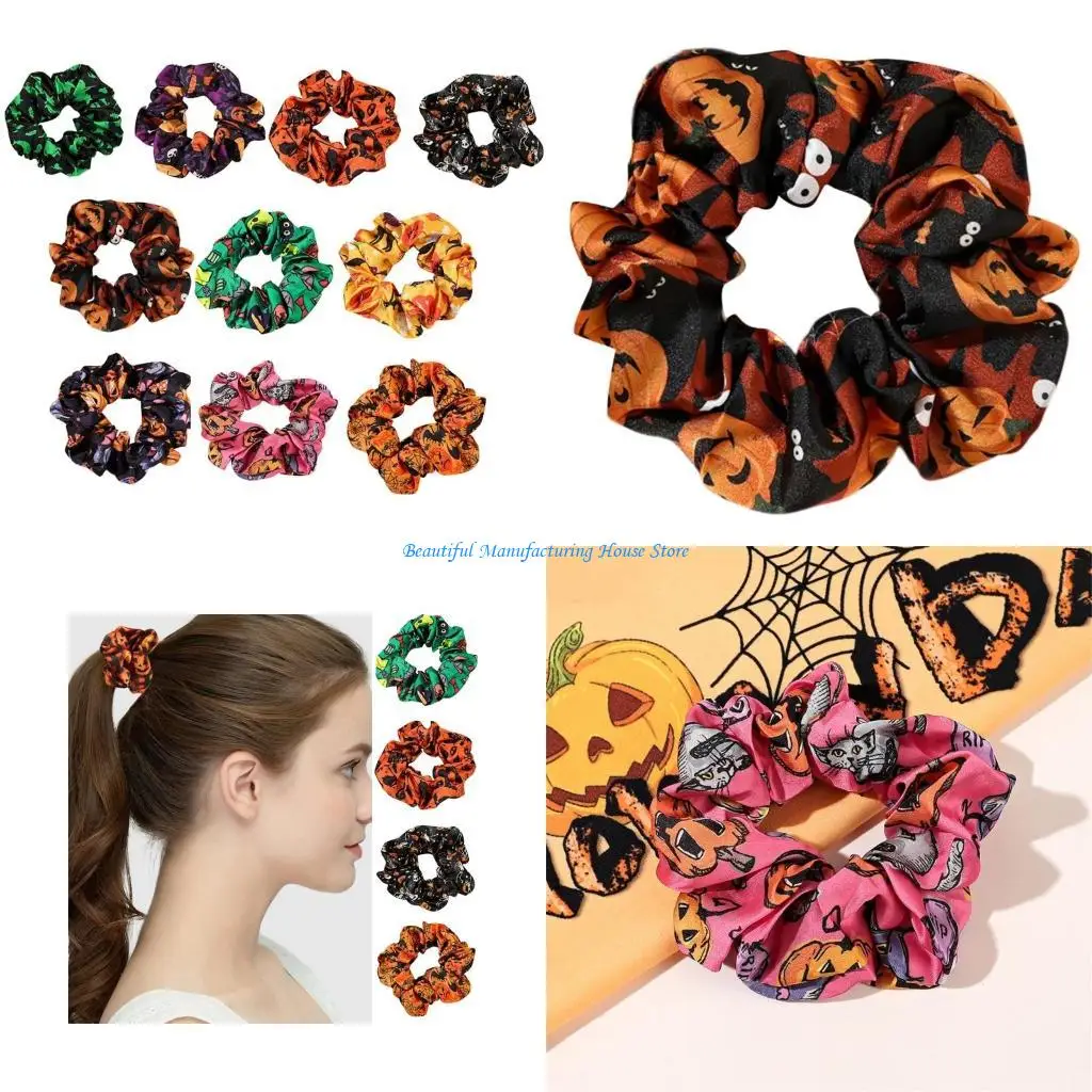 

E56A Colorful Halloween Hair Tie Headband Fashionable Hair Accessory for Trendsetters