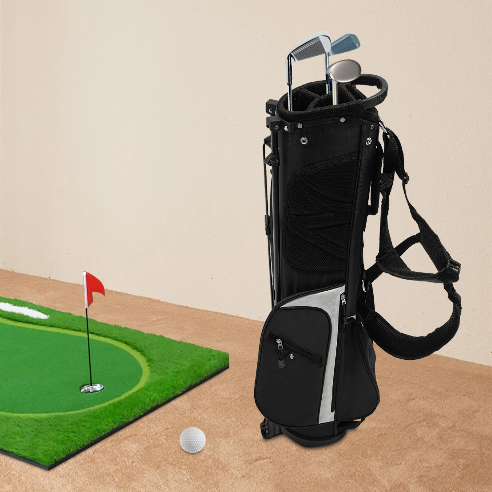 

Lightweight Golf Stand Carry Bag With 3 Dividers And 5 Pockets For Juniors And Adults Durable And Easy To Carry