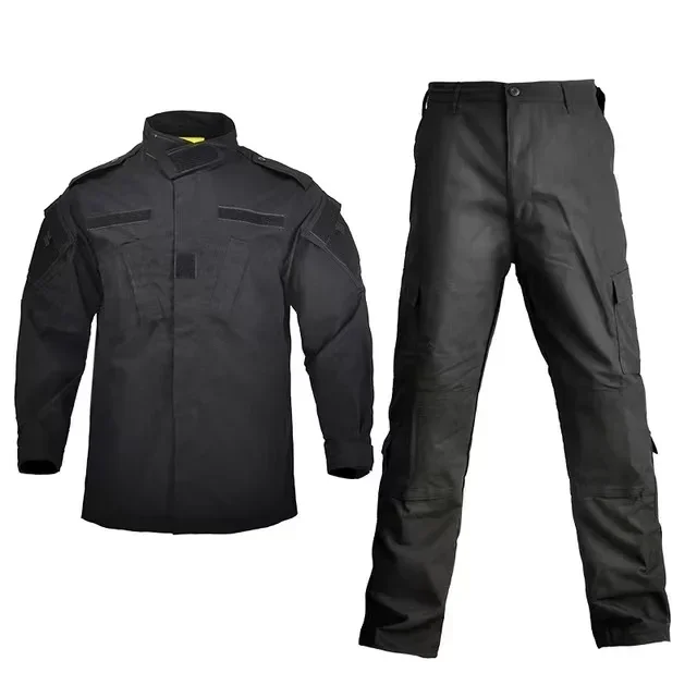 2026 Tactical Camo ACU Uniform Men 2Pcs Set Durable Wear-Resistant Training Security Duty Uniforms