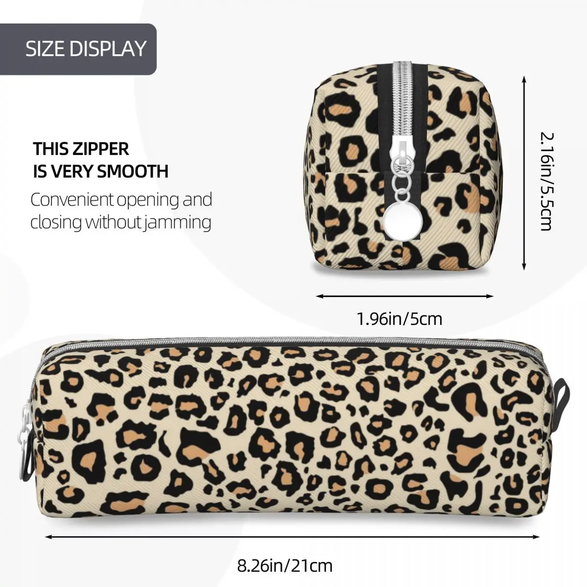 Imagem -04 - Leopardo Animal Print Lápis Cases Grandes Gatos Spot Pencilcases Pen Holder para Estudante Grande Capacidade Bolsas Escritório Presente Papelaria