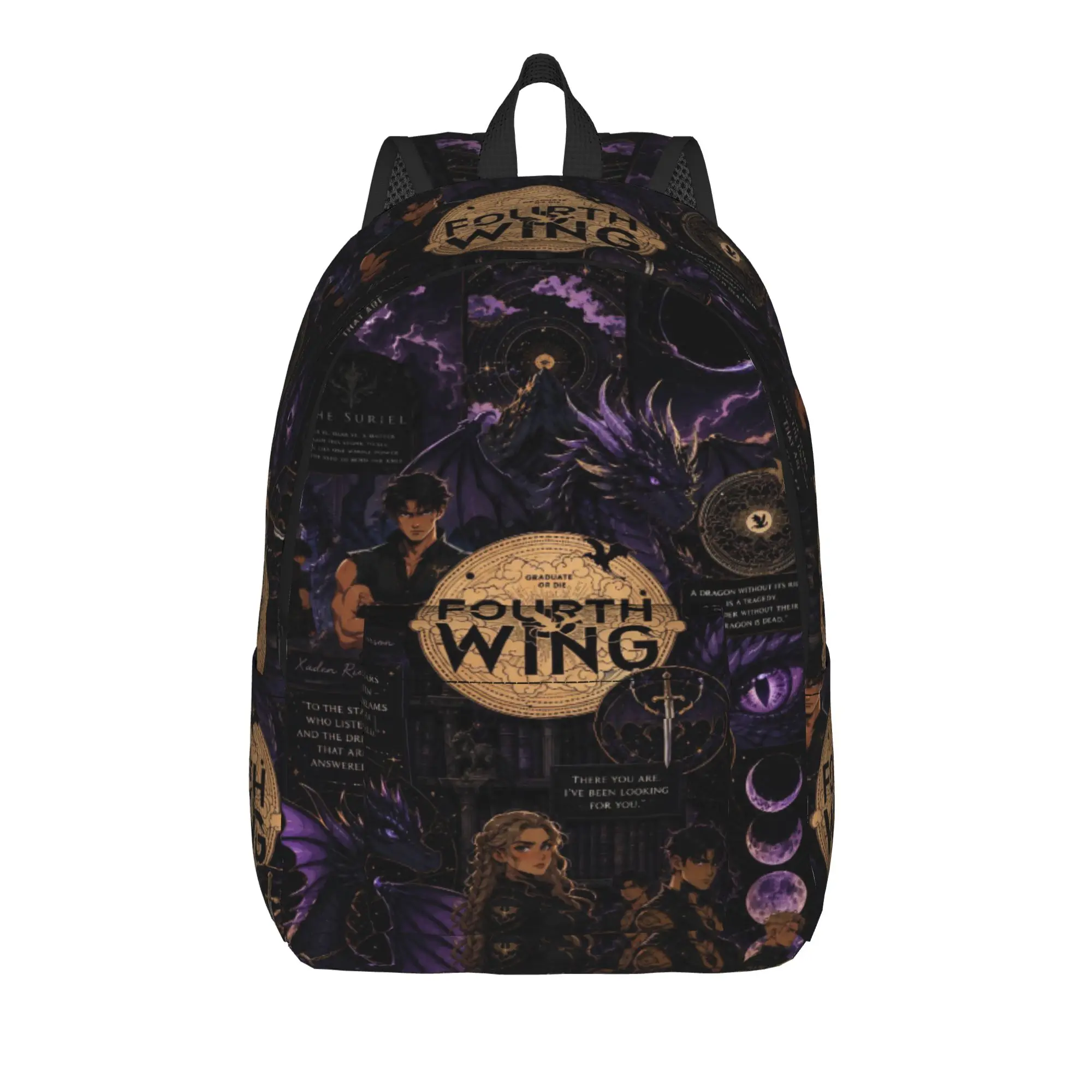 F-Fourth W-Wing Dragon Cool Backpack Gift Student Hiking Travel  Daypack for Men Women Laptop Canvas Bags