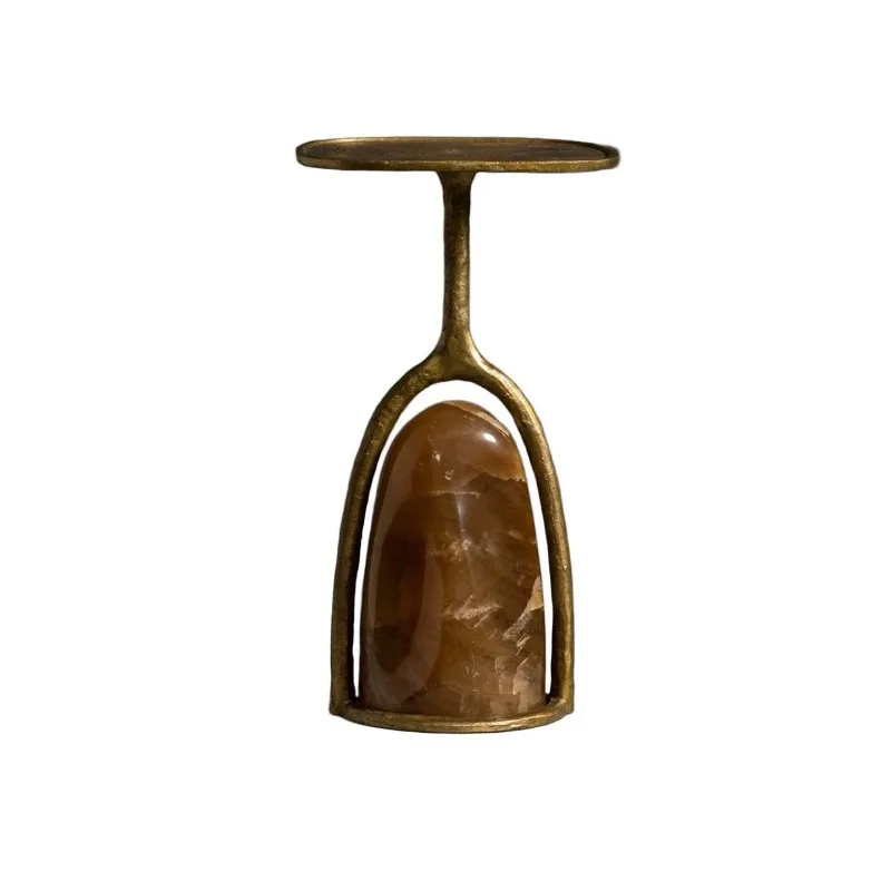 

Italian minimalist round sofa edge marble creative designer small coffee table living room decoration corner table