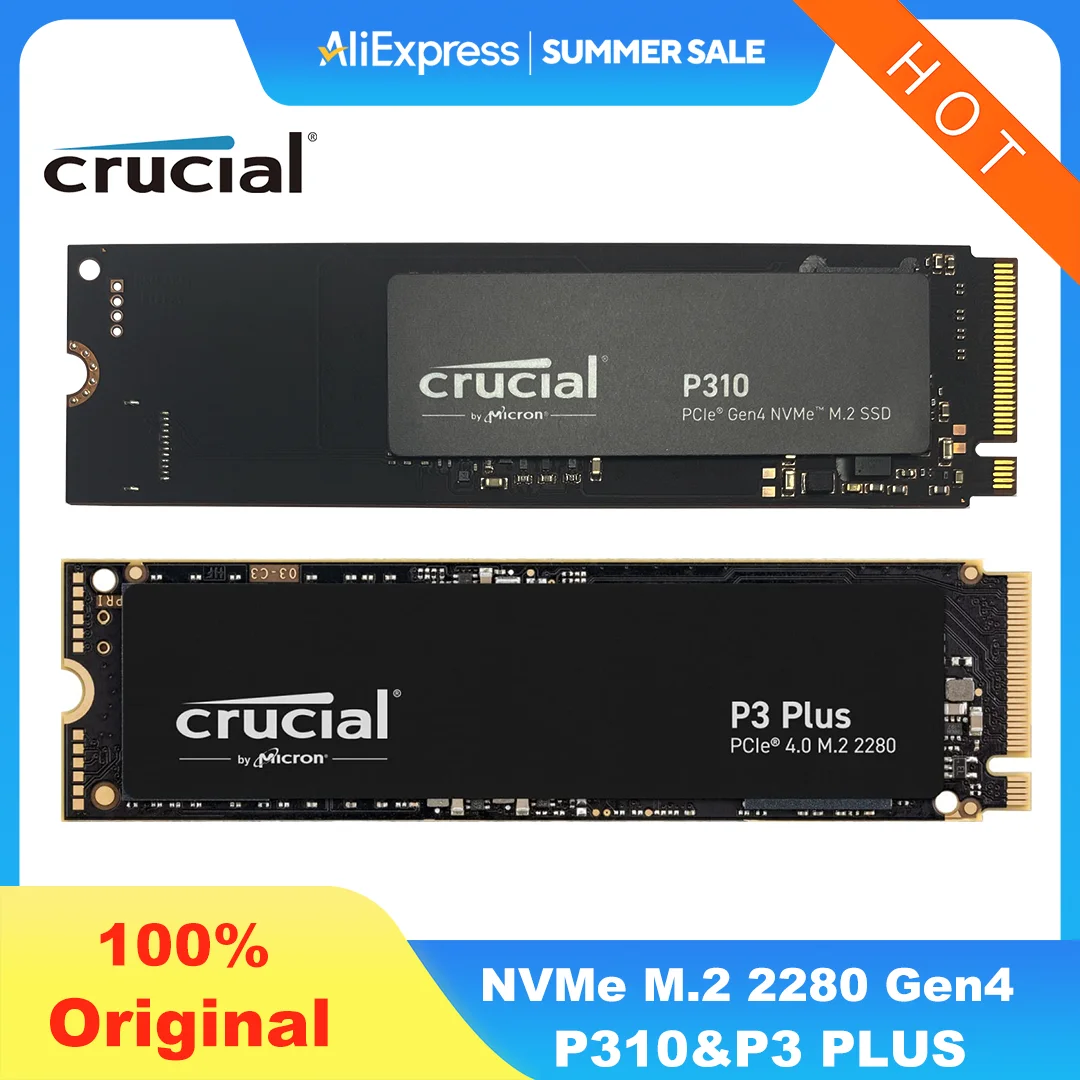 

Crucial P3 Plus PCIe Gen4x4 3D NAND NVMe M.2 SSD 500GB 1TB 2TB（OEM package）&Crucial P310 1TB PCIe Gen4 nvme SSD,up to 7100 MB/s