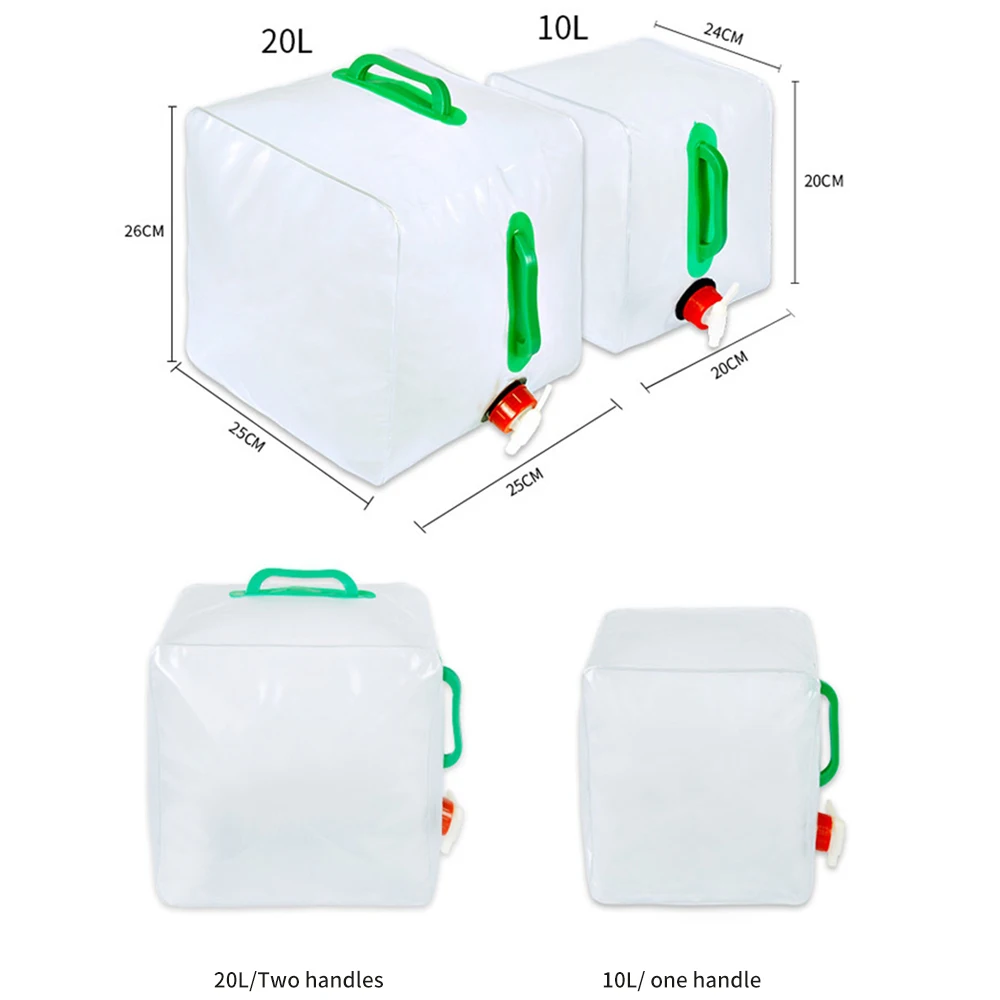 10/20 л сумка для воды на открытом воздухе, портативное ведро большой емкости для хранения воды, складной контейнер для воды, чайник, принадлежности для кемпинга