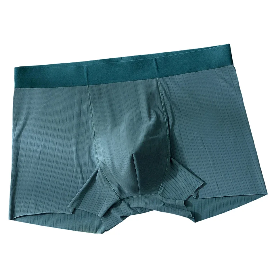 1pc Men's Seamless Trunks Ultra-thin Ice Silk Underwear 3D Bulge Pouch Boxer Shorts Tight-fitting Large Size Breathable Shorts