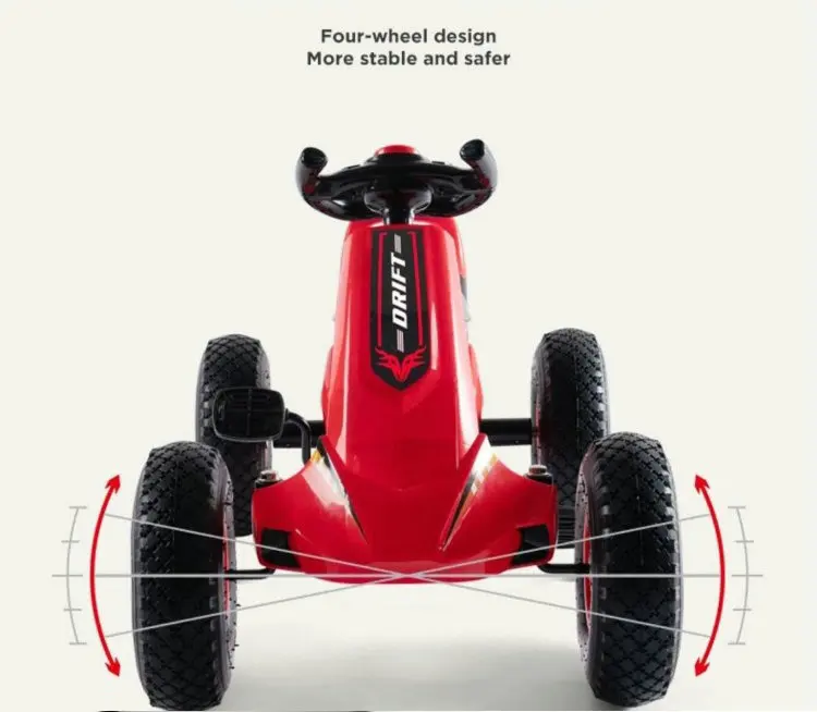 Children Pedal Go Kart, Children Go-Kart 2 Color for Available, Ride on Toy with 3 Gear Adjustable Seat