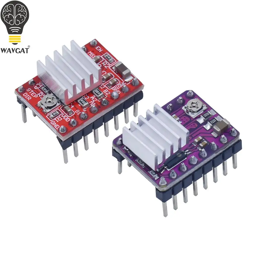 3D Printer Parts StepStick DRV8825 A4988 Stepper Motor Driver With Heat sink Carrier Reprap MKS GEN V1.4 board