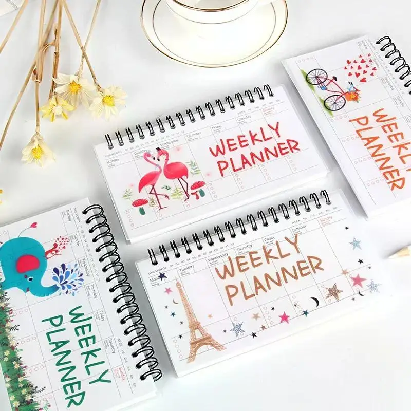 Kawaii Weekly Planner Notebook Journal Agenda 2024 Cure Diary Organizer Schedule School Stationary Office Supplies Gift