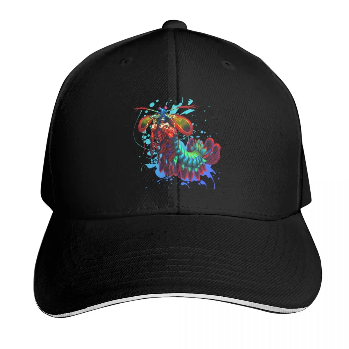 Rainbow Peacock Mantis Shrimp Blue Splash Baseball Cap Men Women Casual Summer Sport Sun Cap