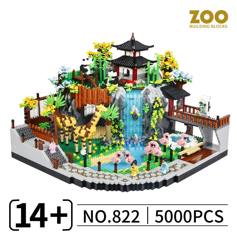 Creative Nanobricks Animals Desert Zoo Micro Diamond Block Street View Architecture Building Brick Figures ConstrucToy For Gifts