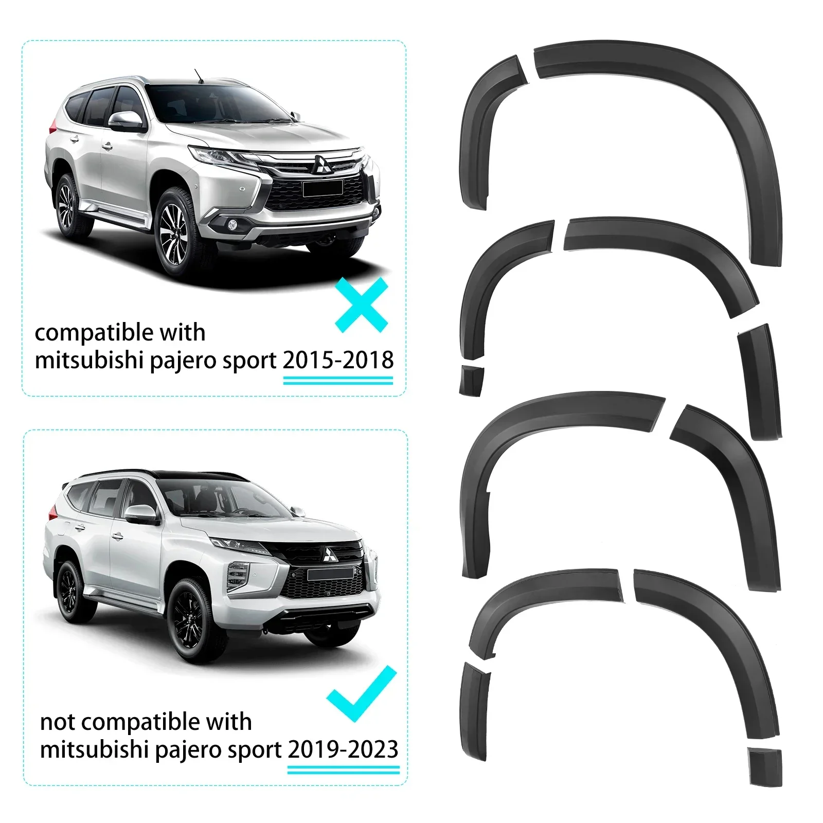 OEM Style Slim Fender Flares Wheel Arch For Mitsubishi Pajero Sport 2020 2021 2022 2023 Matte Black Mudguard 4X4 Car Accessories