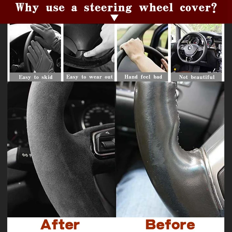 Hand Sewing Black Genuine Leather Car Steering Wheel Cover For BMW M Sport M3 E90 E91 E92 E93 E87 E81 E82 E88