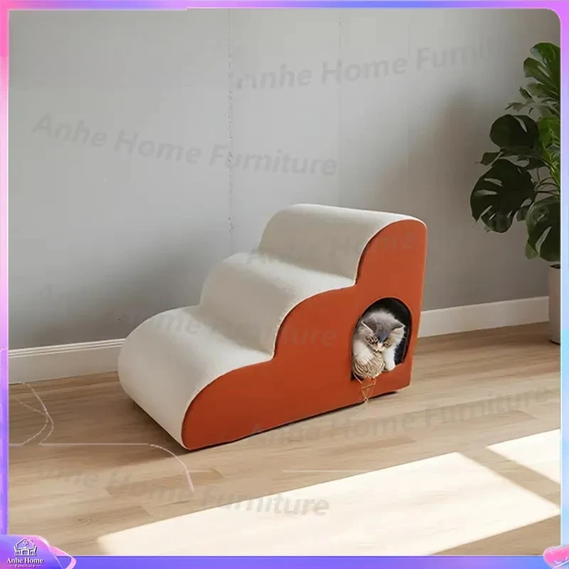 Pet Staircase Dog Bed Ladder Non Slip Removable Washable High Density Sponge Warm Indoor Pet Steps Ramp for Small Dogs Cats